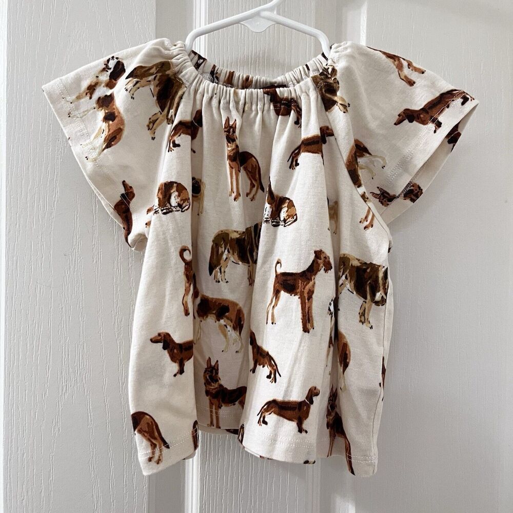 Milkbarn Natural Dog Organic Cotton Dress Girls Size 3-6 Months